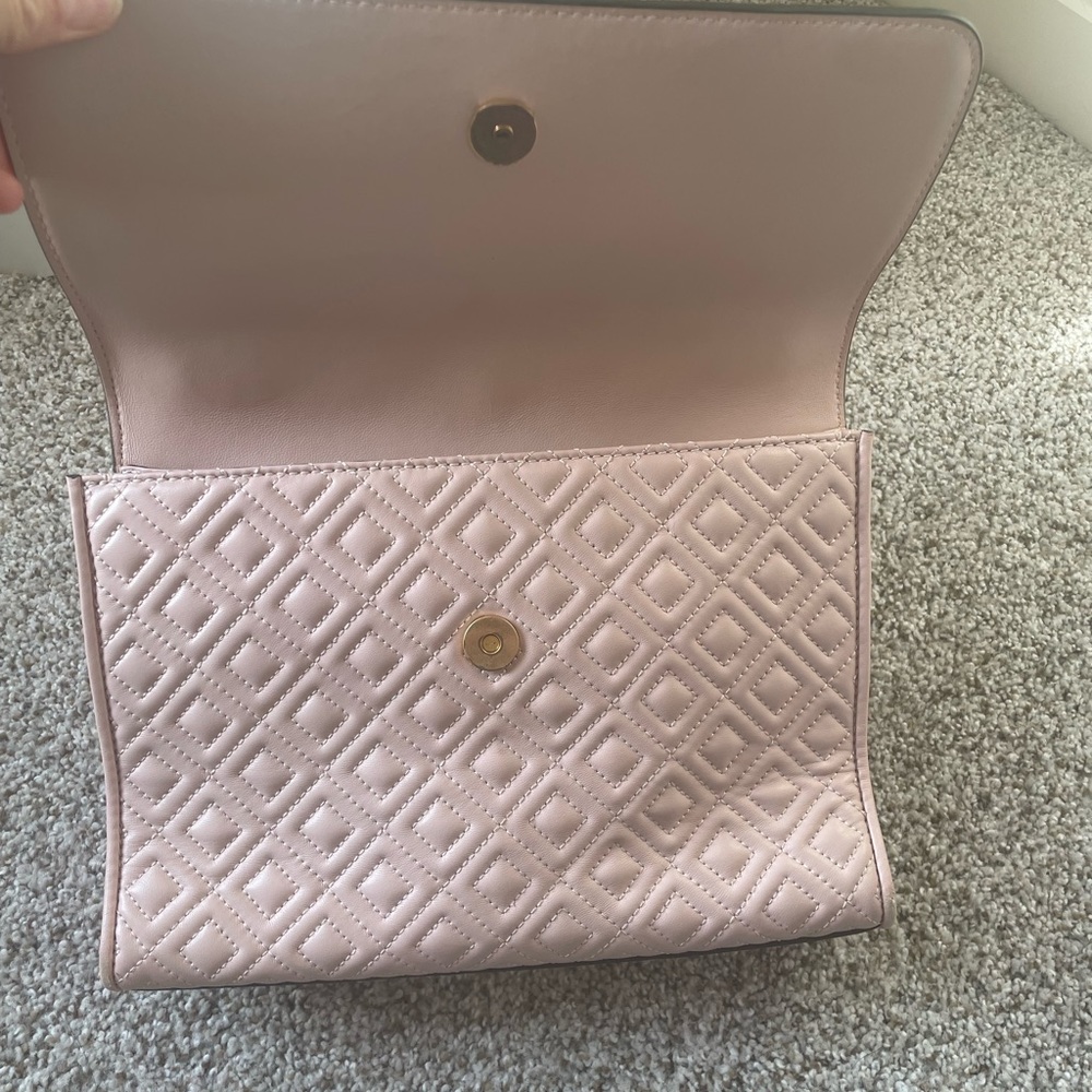 Tory Burch Fleming Quilted Lambskin Shoulder Bag Gem